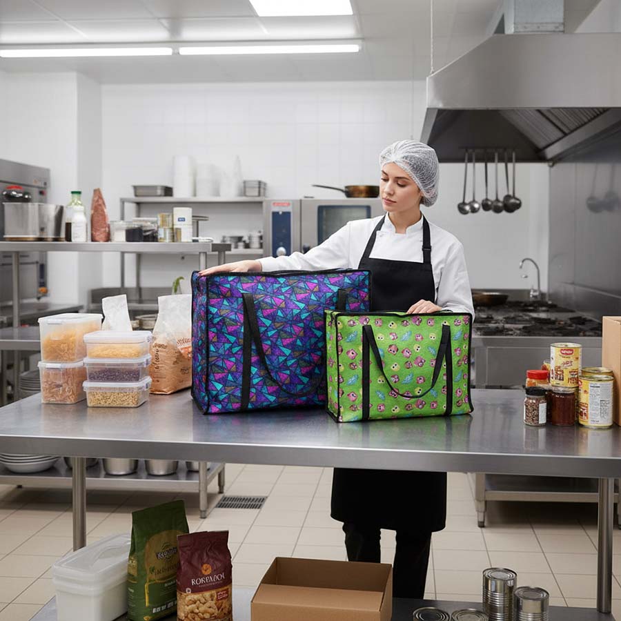 Set De 2 Bolsas De Compras O Mandado Reutilizables De Lona - Imagen 2