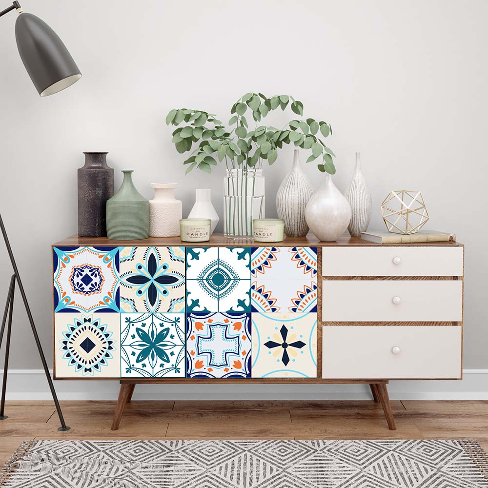 40 Pz Vinil Decorativo Para Muebles 10x10 Cm Mod Toledo Edicion