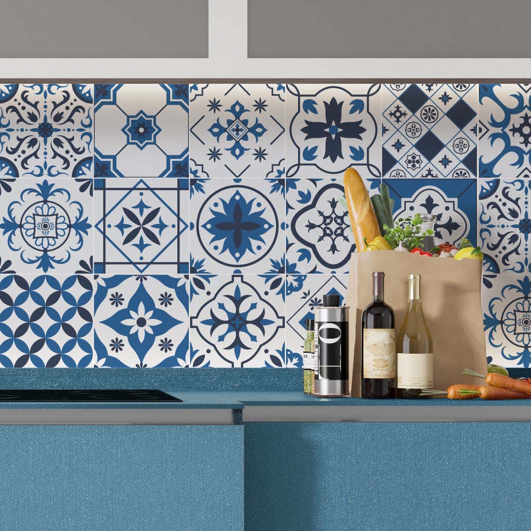 Azulejos Adhesivos 40 Pz 10x10 Cm Mosaicos Mod. Cielito Lindo - Imagen 6