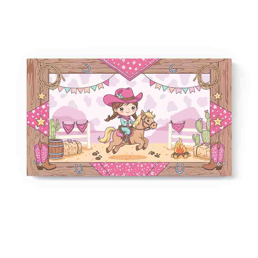 Cabeceras modernas vaqueras cuarto infantil Aventura Rosa - Imagen 2