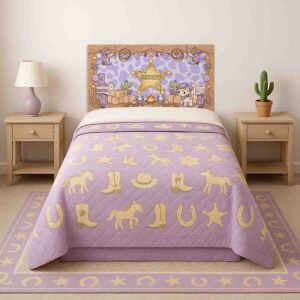 Cabeceras juveniles vaqueras para camas de niñas Sheriff del Rodeo