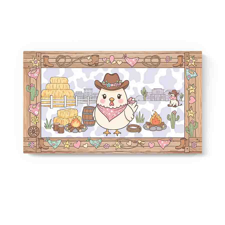 Cabecera individual vaquera para niñas cama juvenil Corazón del Corral - Imagen 2