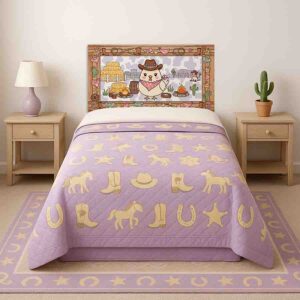 Cabecera individual vaquera para niñas cama juvenil Corazón del Corral