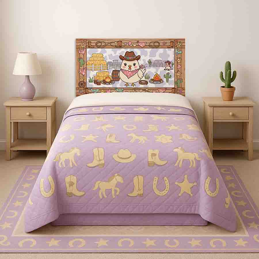 Cabecera individual vaquera para niñas cama juvenil Corazón del Corral