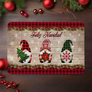Manteles individuales navideños Duendes Navideños Mod 1. Rojo