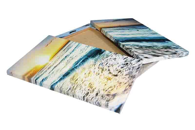 Tríptico Decorativo de Playa en Vinil Atardecer Azul - Imagen 2