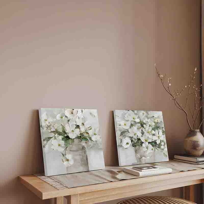 Set 2 cuadros florales canvas vintage delicado - Imagen 2