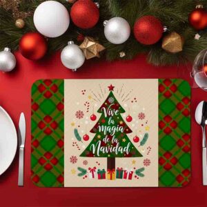 Manteles individuales navideños Navidad Clásica Mod. Árbol de navidad