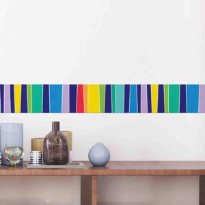 Cenefa adhesiva franjas de colores en vinil auto adherible
