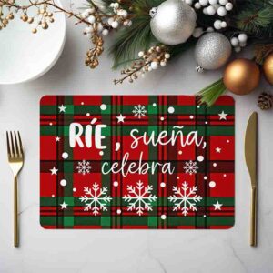 Manteles navideños individuales Mágicos deseos Mod. Ríe, sueña, celebra