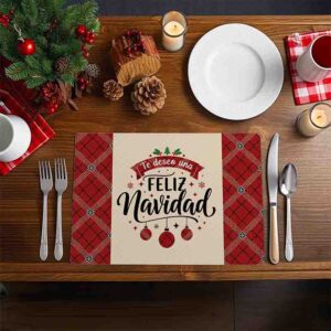 Manteles individuales navideños Navidad Clásica Mod.  Te deseo una feliz navidad
