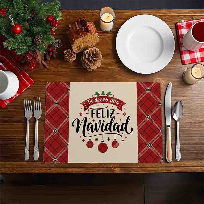 Manteles individuales navideños Navidad Clásica Mod. Te deseo una feliz navidad
