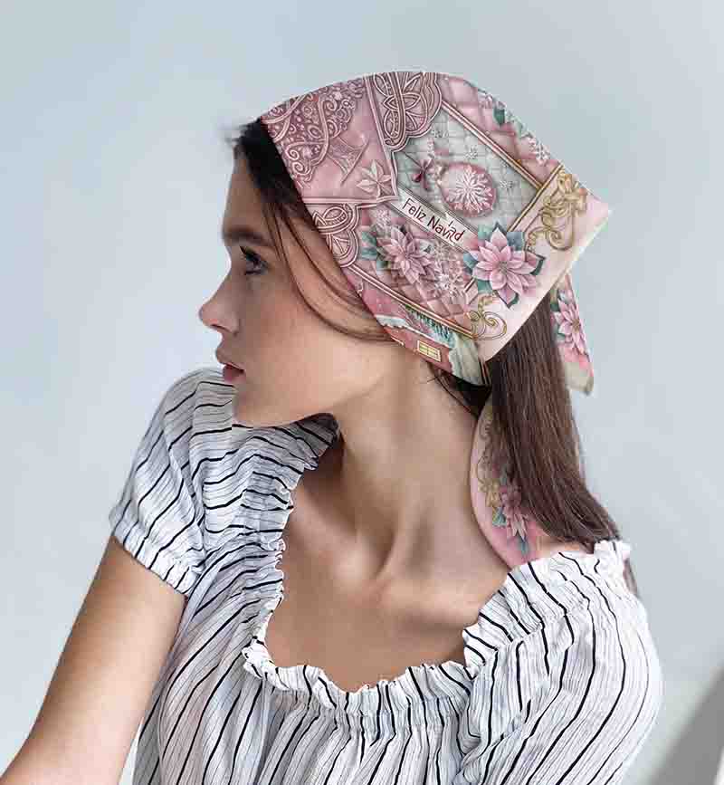 Mascadas navideñas para el cabello regalos únicos Dulce Navidad - Imagen 2