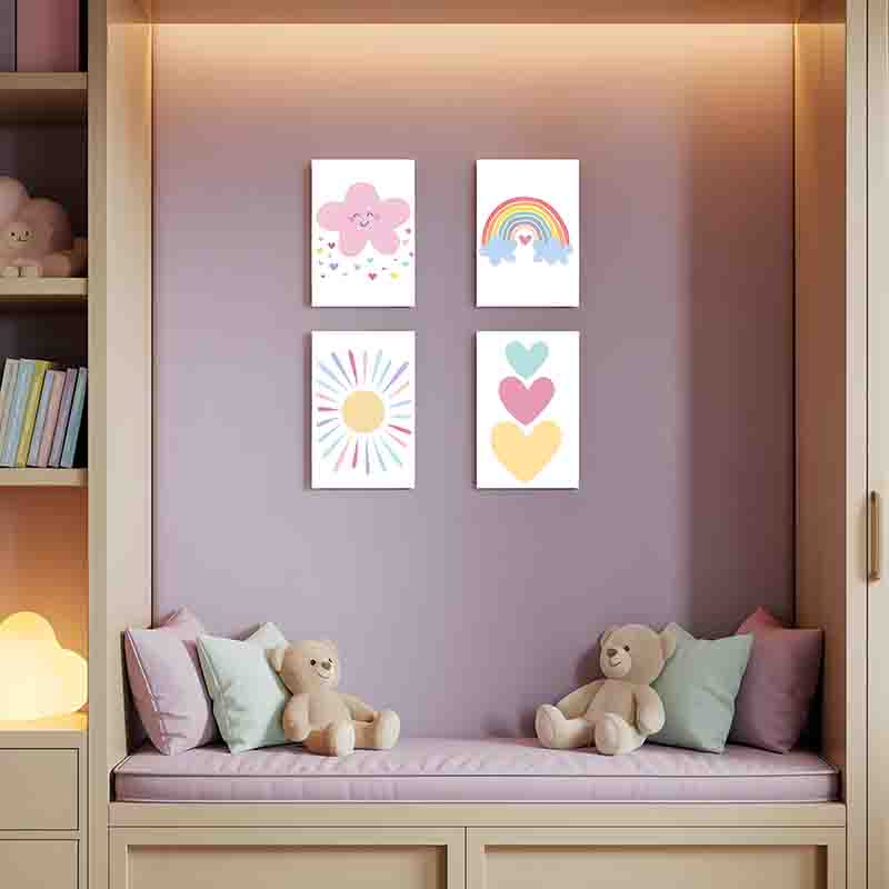 Set 4 Cuadros Infantiles para Cuarto de Bebé MDF con Vinil - Imagen 3