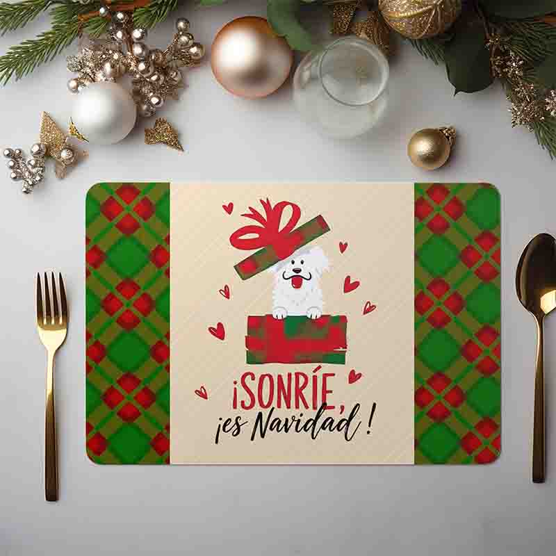 Manteles individuales navideños Navidad Clásica Mod. Sonríe