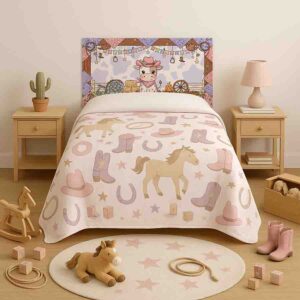 Cabeceras individuales vaqueras para niñas recámara Manchita del Oeste