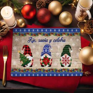 Manteles individuales navideños Duendes Navideños Mod 3. Azúl