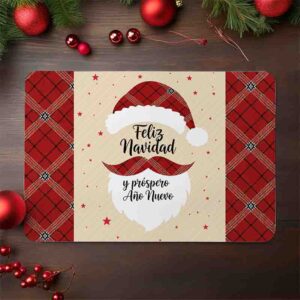 Manteles individuales navideños Navidad Clásica Mod. Gorro y barba de Santa