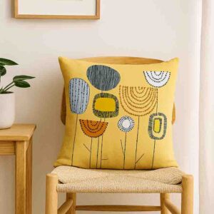 Fundas para cojines de sala Retro Moderno con Flores Abstractas Mod.3