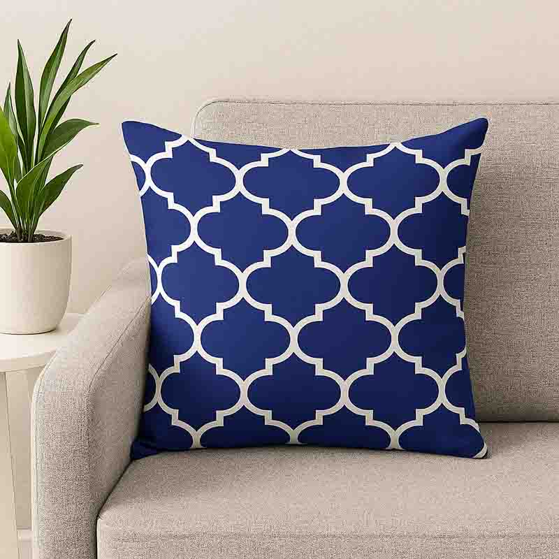 Fundas Cojines Azul Marino Frase y Motivos Florales Modernos Mod.2