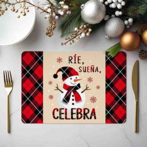 Manteles individuales navideños Navidad Clásica Mod. Muñeco de nieve