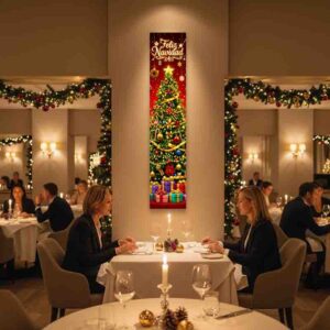 Decoraciones puerta Navidad posters festivos impresos Árbol Navideño