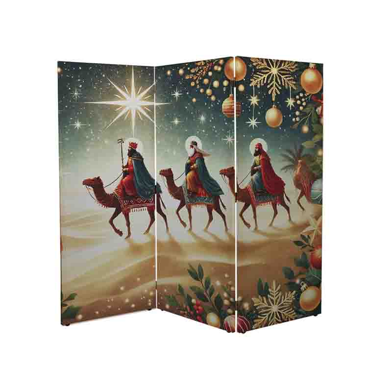Biombos plegables de madera feliz navidad Camino de las Estrellas - Imagen 4