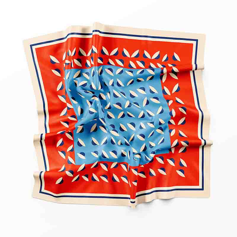 Mascada roja y azul para mujer estilo moderno elegante Carmina - Imagen 3