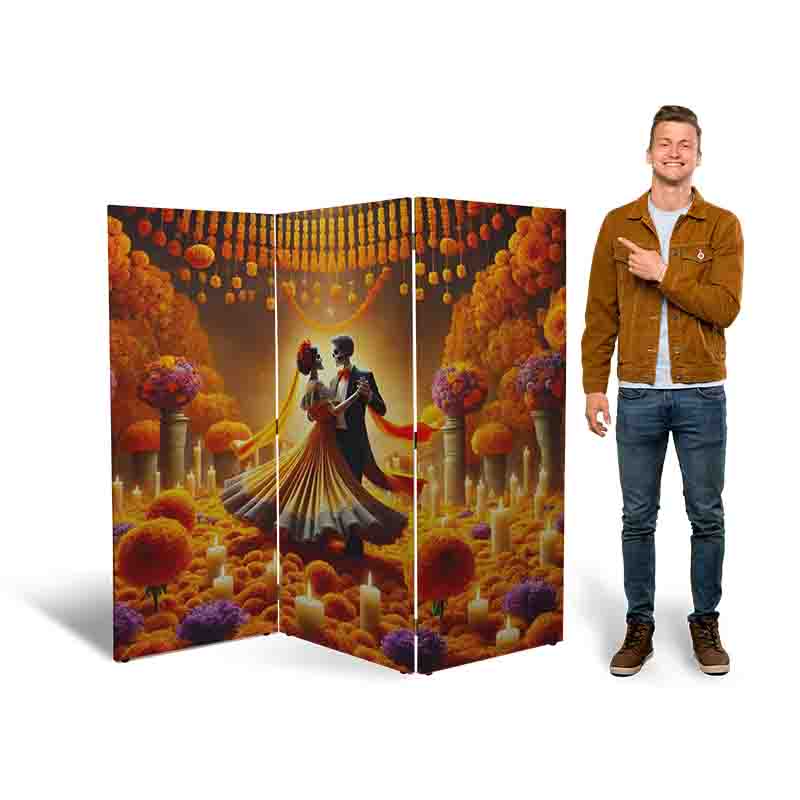 Biombo de madera plegable dia de muertos Mod. Danza de Espíritus - Imagen 4