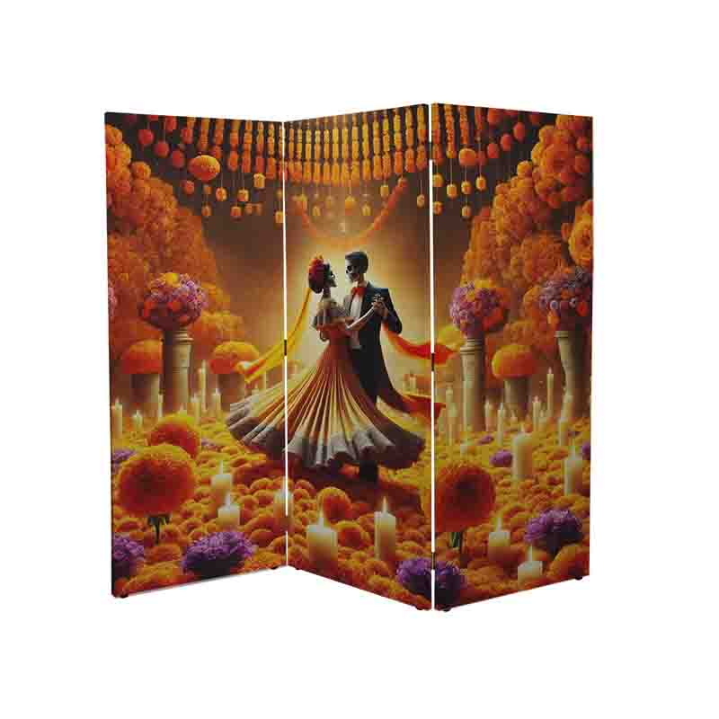 Biombo de madera plegable dia de muertos Mod. Danza de Espíritus - Imagen 3