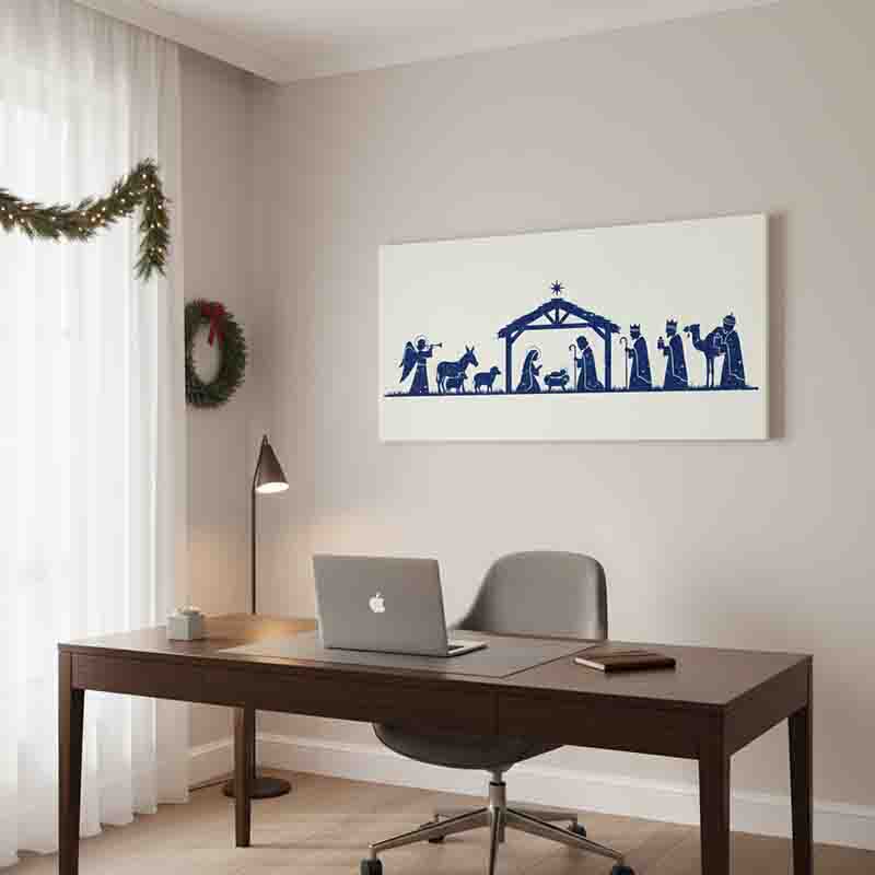 Cuadro para sala nacimiento navideños original Estrellas - Imagen 3