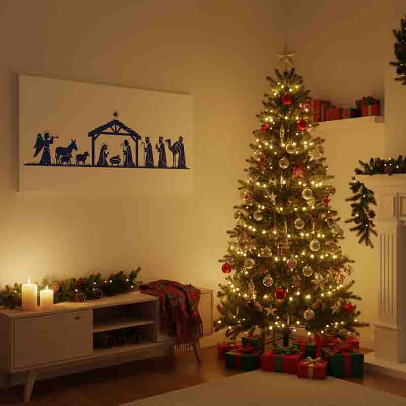 Cuadro para sala nacimiento navideños original Estrellas - Imagen 4
