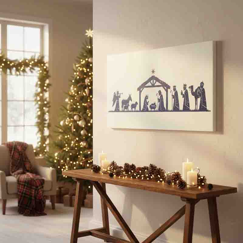 Cuadro para sala nacimiento navideños original Estrellas - Imagen 5