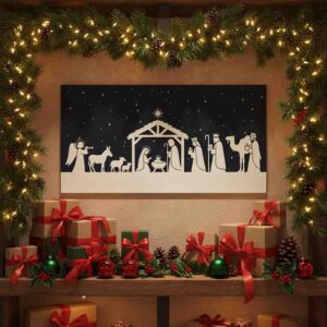 Nacimiento original navideño Cuadro de moda  Negro