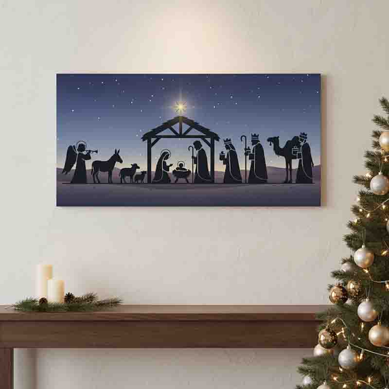Cuadro decorativo nacimiento navideño moderno Amanecer - Imagen 4