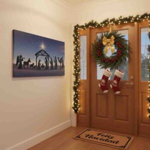 Cuadro decorativo nacimiento navideño moderno Amanecer