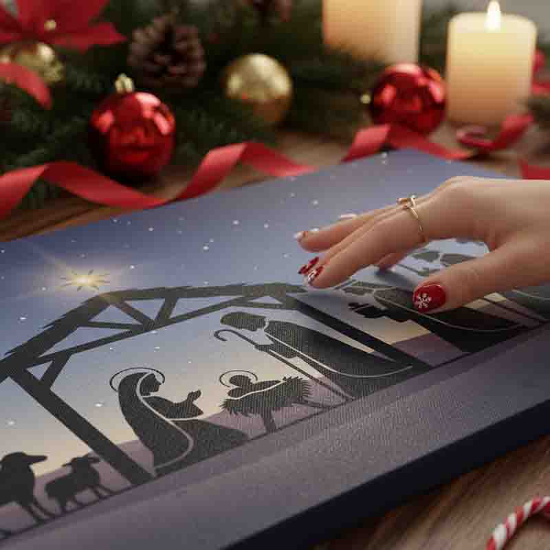 Cuadro decorativo nacimiento navideño moderno Amanecer - Imagen 3