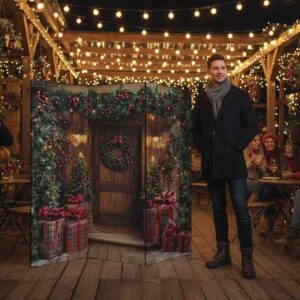 Biombos decorativos plegables navideño Navidad en Madera