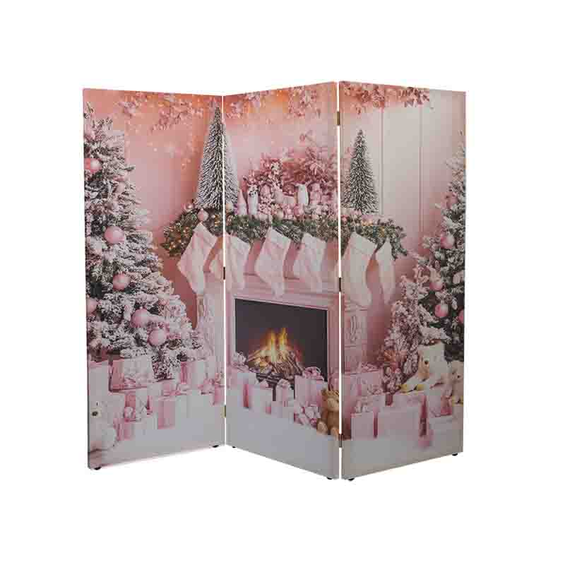 Separador de ambientes madera biombo feliz navidad Navidad en Rosa - Imagen 4