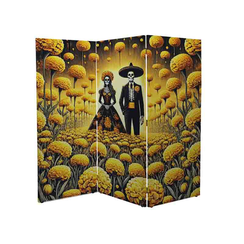 Paneles separadores de ambientes biombo dia de muertos Mod. Pareja Eterna - Imagen 4