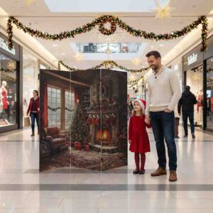 Paneles separadores de ambientes biombos navideño Paz Navideña