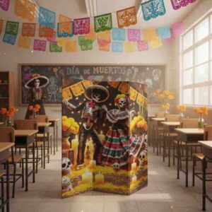 Biombos decorativos de madera dia de muertos  Mod. Puente de Flores