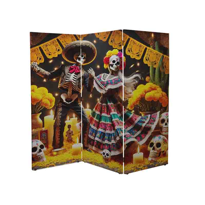 Biombos decorativos de madera dia de muertos Mod. Puente de Flores - Imagen 3