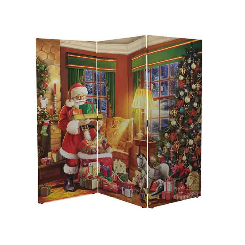 Biombos para separar espacios decorativo navideño Santa Con Regalos - Imagen 4