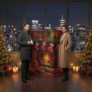 Biombos para dividir espacios plegable navideño Tradición y Alegría