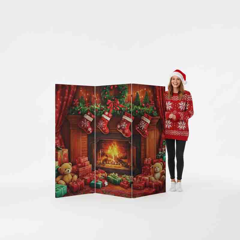 Biombos para dividir espacios plegable navideño Tradición y Alegría - Imagen 3