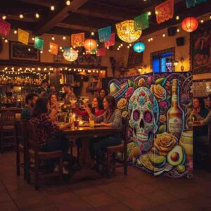 Biombo divisorio plegable dia de muertos  Mod. Viento de Tradición