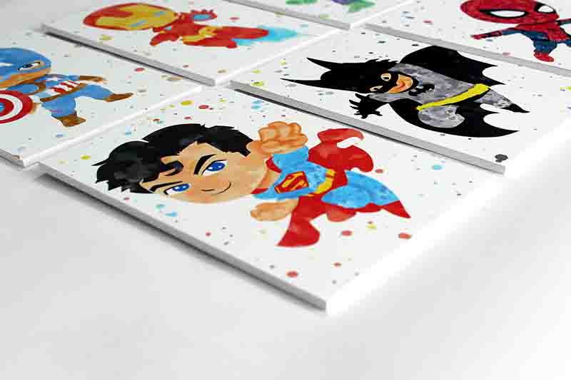 Cuadros decorativos superhéroes niños set 6 placas - Imagen 5