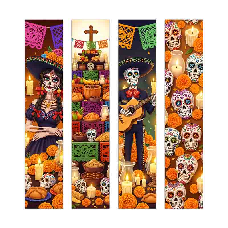 Set Decorativo Poster para Día de Muertos de 4 Piezas para Pared y Puerta. - Imagen 2