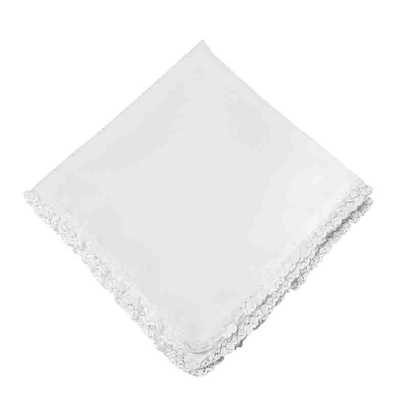 10 Servilletas de Tela Blancas con Encaje para Sublimar. - Imagen 2